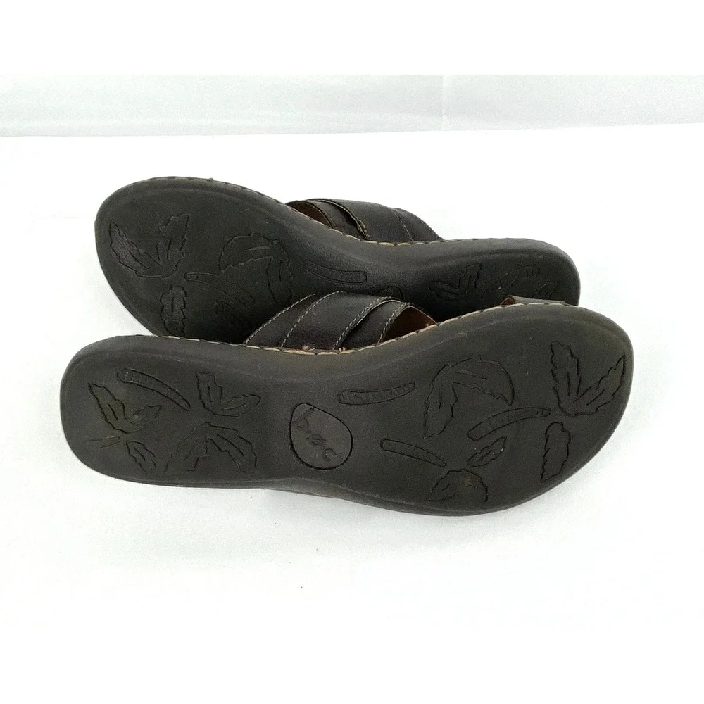 boc Born Sandals Women's 8 Slip On Slides Flats Shoes Flip Flops Brown 38.5 - Picture 8 of 9